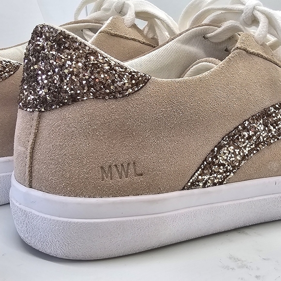 MADEWELL Sidewalk Low-Top Skate Glitter & Suede Sneakers Size W's 8, M's 6.5 - Picture 12 of 13